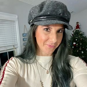 Buckle wool blend charcoal cabbie hat NWT